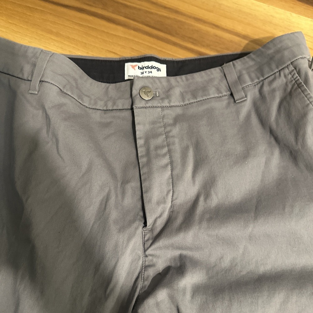 Bird Dogs Pants Mens 36x34 Gray Athleisure Preppy Golf Chino Stretch Minimalist
